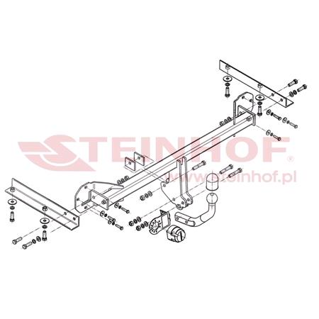 Steinhof Towbar (fixed with 2 bolts) for Honda CIVIC IX, 2012 2015