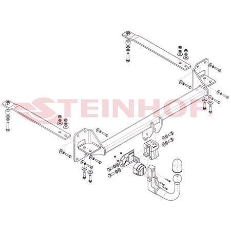 Steinhof Automatic Detachable Towbar (vertical system) for Honda CIVIC X Hatchback, 2016 Onwards