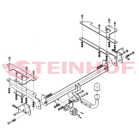 Steinhof Towbar (fixed with 2 bolts) for Honda CIVIC VII Hatchback, 2000 2006