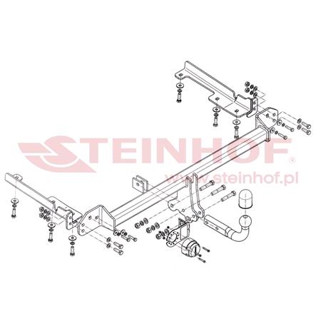 Steinhof Towbar (fixed with 2 bolts) for Honda CR V Mk IV, 2012 2014