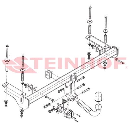 Steinhof Towbar (fixed with 2 bolts) for Honda HR V, 1999 2015