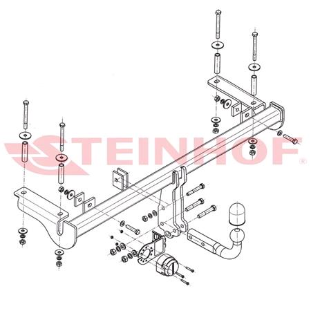 Steinhof Towbar (fixed with 2 bolts) for Honda HR V, 2002 2006