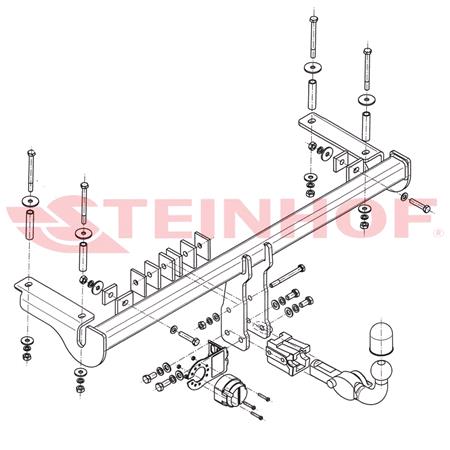 Steinhof Automatic Detachable Towbar (horizontal system) for Honda HR V, 2002 2006