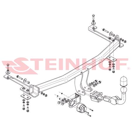 Steinhof Automatic Detachable Towbar (horizontal system) for Honda JAZZ, 2002 2008