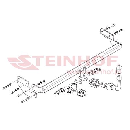 Steinhof Automatic Detachable Towbar (horizontal system) for Hyundai ACCENT, 2005 2010