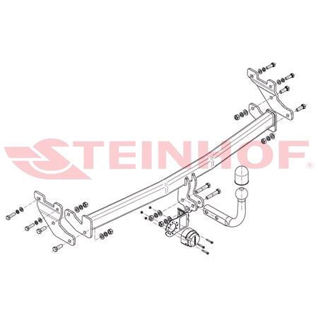 Steinhof Towbar (fixed with 2 bolts) for Hyundai i10, 2014 2019