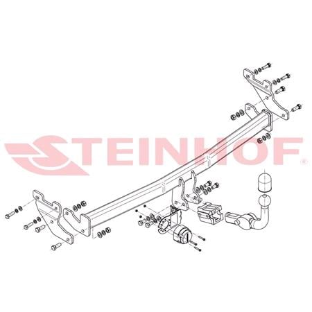 Steinhof Automatic Detachable Towbar (horizontal system) for Hyundai i10, 2014 2019