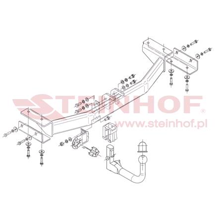 Steinhof Automatic Detachable Towbar (vertical system) for Hyundai ix35,  2010 to 2015