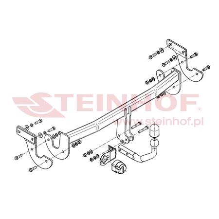 Steinhof Towbar (fixed with 2 bolts) for Hyundai i40 Estate, 2011 Onwards