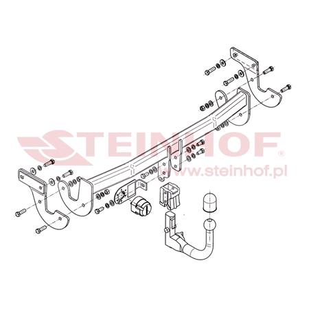 Steinhof Automatic Detachable Towbar (vertical system) for Hyundai i40 Estate, 2011 Onwards