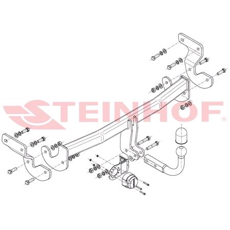 Steinhof Towbar (fixed with 2 bolts) for Hyundai i40 Saloon, 2012 Onwards