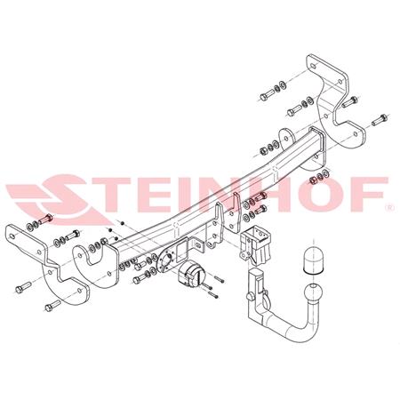 Steinhof Automatic Detachable Towbar (vertical system) for Hyundai i40 Saloon, 2012 Onwards
