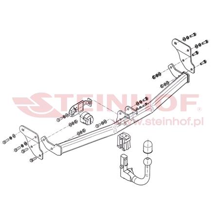 Steinhof Automatic Detachable Towbar (vertical system) for Hyundai i20,  2008 to 2014