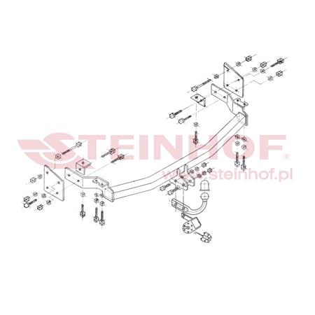 Steinhof Towbar (fixed with 2 bolts) for Hyundai SANTA FÉ, 2001 2006