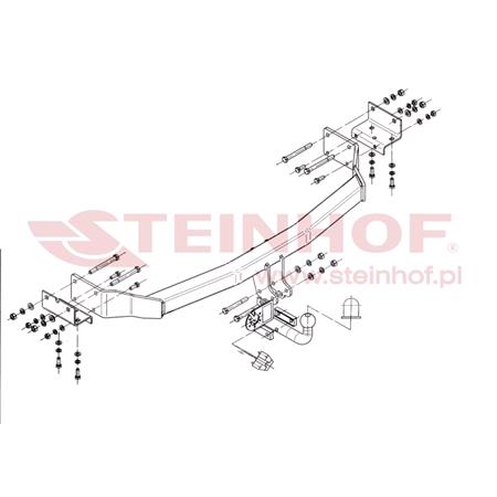 Steinhof Towbar (fixed with 2 bolts) for Hyundai SANTA FÉ, 2006 2012