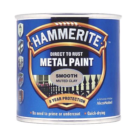 Hammerite Direct To Rust Metal Paint   Smooth Muted Clay   250ml