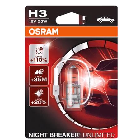 Osram Night Breaker Unlimited H3 Bulb    Single for Alfa Romeo 145, 1994 2001