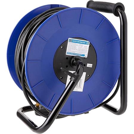 Masterplug 4 Socket 50m 13A Heavy Duty Open Reel   Blue