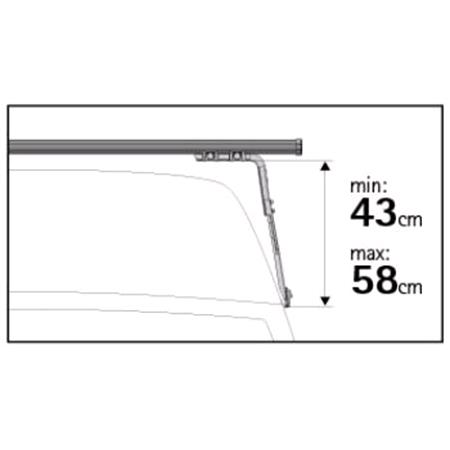 Nordrive 4 Steel Cargo Roof Bars (180 cm) for Renault TRAFIC Van 1980 1989, with Rain Gutters (43 58cm fitting kit, see image)