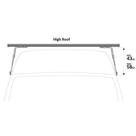 Nordrive 3 Steel Cargo Roof Bars (180 cm) for Renault TRAFIC Van 1989 2001, with Rain Gutters (43 58cm fitting kit, see image)