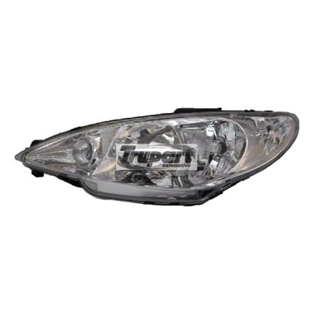 Left Headlamp (Electric Adjustment, Supplied Without Motor) for Peugeot 206 Saloon 2003 2007