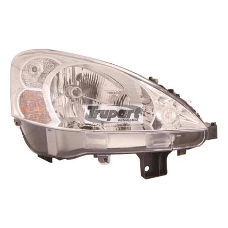Right Headlamp (Halogen, Takes H4 Bulb, Supplied With Motor) for Peugeot PARTNER Tepee 2008 on