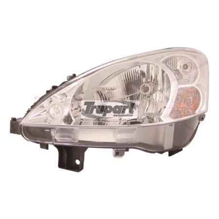 Left Headlamp (Halogen, Takes H4 Bulb, Supplied With Motor) for Peugeot PARTNER van 2008 on