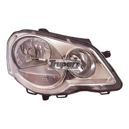Right Headlamp (Halogen, Takes H7 / H1 Bulbs) for Volkswagen Polo 2005 2009