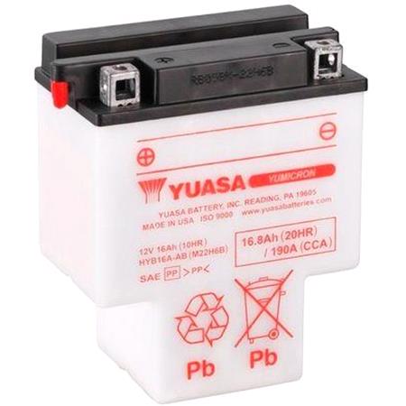 Yuasa Motorcycle Battery   YuMicron Motorcycle 12 Volt HYB16A AB Battery, Dry Charged, Contains 1 Ba