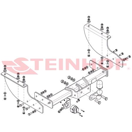 Steinhof Forged Towbar (fixed with 2 bolts) for Iveco DAILY Box Body / Estate 2014 Onwards (wheelbase: 3520mm, overhang: 1120mm, with step, single wheels)