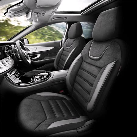 Premium Suede Leather Car Seat Covers ICONIC LINE   Black Grey For Mercedes CITAN Box Body/MPV 2021 Onwards