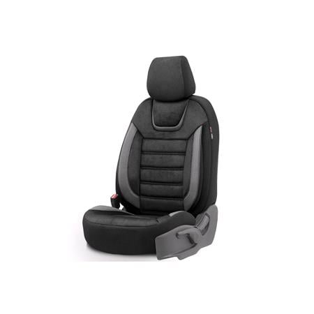 Premium Suede Leather Car Seat Covers ICONIC LINE   Black Grey For GREAT WALL Voleex C20R 2010 2014