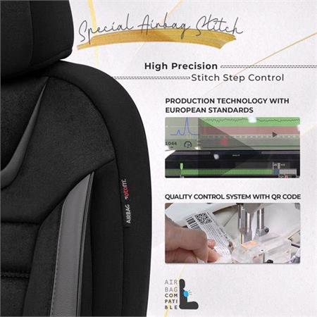 Premium Suede Leather Car Seat Covers ICONIC LINE   Black Grey For Citroen XM Estate 1994 2000