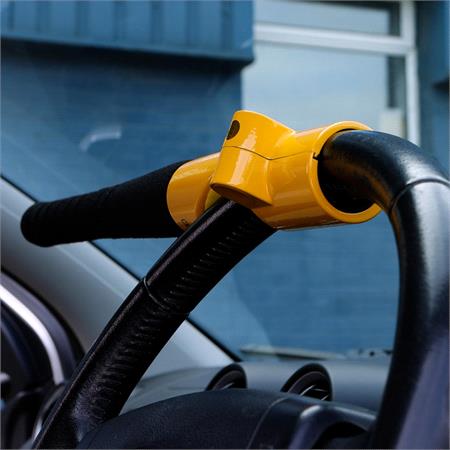 Baseball Bat Steering Wheel Lock   Yellow