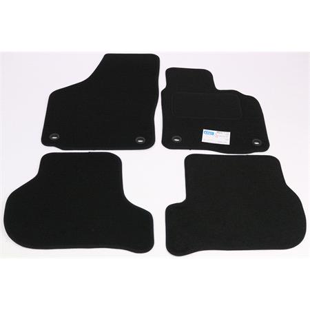 Tailored Car Floor Mats (Oval Fixings) in Black for Skoda Octavia Combi  2008 2012