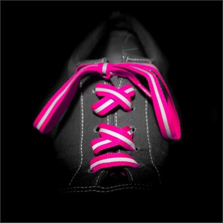 Hi Vis  Reflective Neon Shoelace in Pink