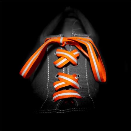 Hi Vis  Reflective Neon Shoelace in Orange