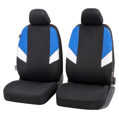 Walser Cala Front Car Seat Covers   Black, Blue & White For Mitsubishi GALANT 1977 1980