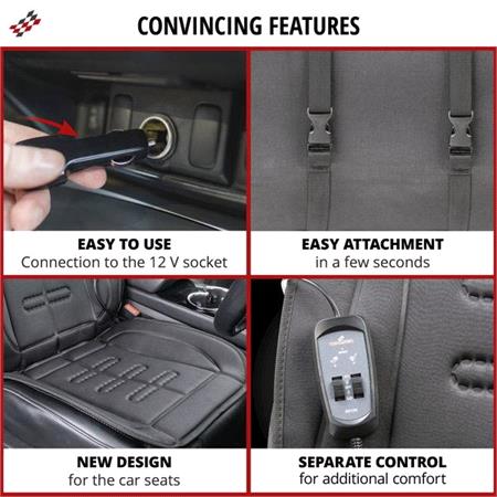 Premium Heated Seat Pad With Separate Top and Bottom Heating Control 