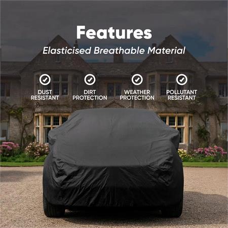 Water Resistant Breathable Full Car Cover   4x4/SUV   Size 523cm (L) x 190cm (W) x 150cm (H)