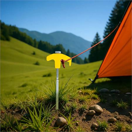 Screw in Threaded Heavy Duty Tent Pegs 7.4x185mm   Pack of 20