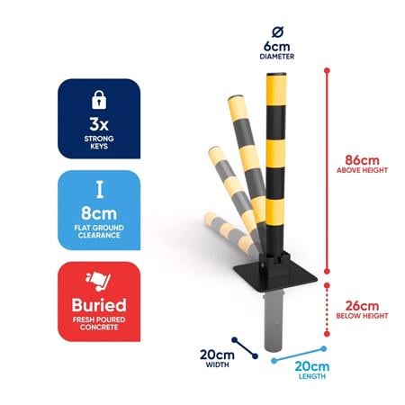Streetwize Burried Folding Parking Post (Spigot based)