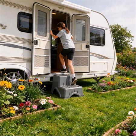 Plastic Double Step Stool – Strong, Anti Slip, Stackable, 2 Step