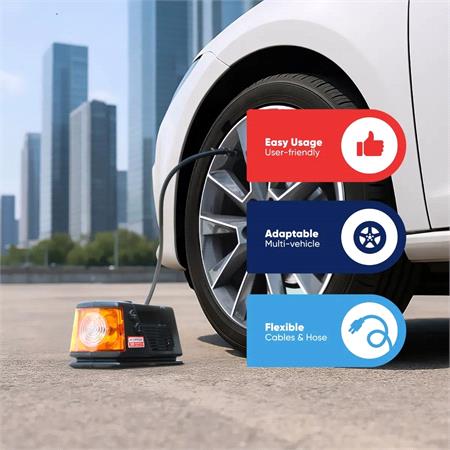 Tyre Inflator   12V   Compressor with Gauge & Light   0 300 PSI