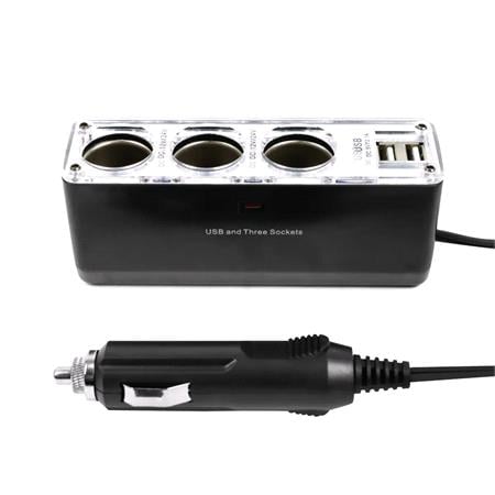 Streetwize 12V Triple Socket Adaptor & Twin USB
