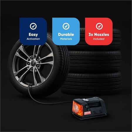 Tyre Inflator   12V   Compressor with Gauge & Light   0 300 PSI