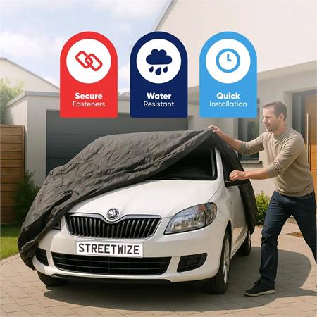Water Resistant Breathable Full Car Cover   Small   Size 406cm (L) x 165cm (W) x 117cm (H)