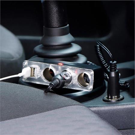 Streetwize 12V Triple Socket Adaptor & Twin USB
