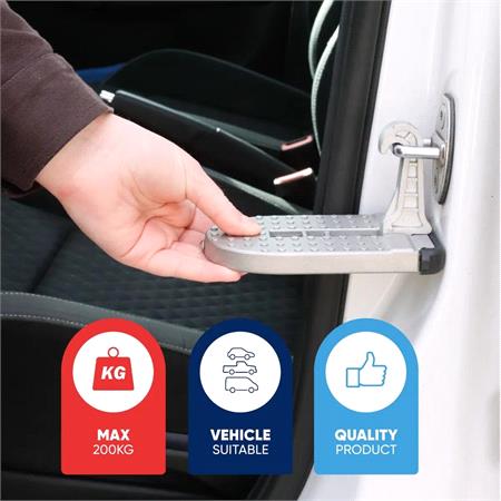 Foldable Aluminium Car Door Latch Step with Safety Hammer