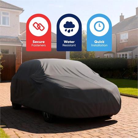 Water Resistant Breathable Full Car Cover   Medium   Size 432cm (L) x 165cm (W) x 117cm (H)